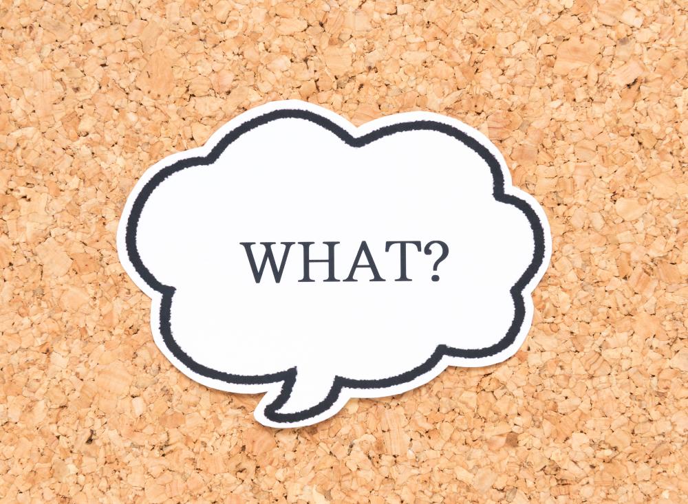吹き出しに書かれたWHAT?